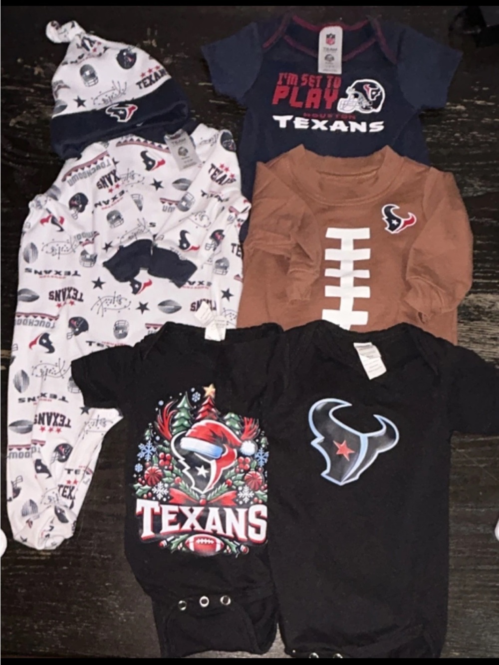 Houston Texans Baby Bodysuit Bundle - Team Logo Colors